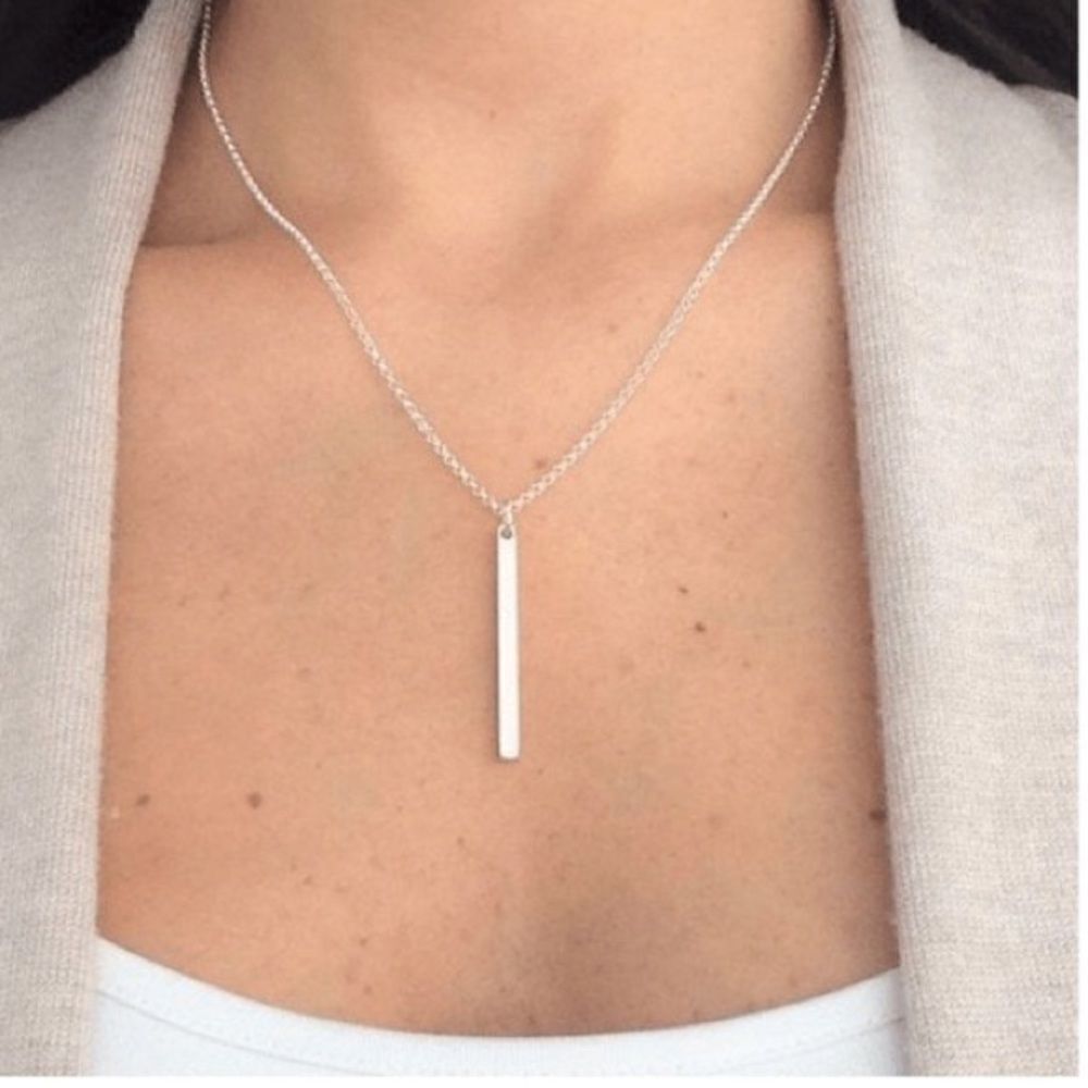 Nico New York Silver Bar Necklace NWT
